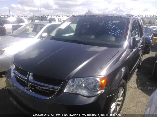 2C4RDGCG3FR624239 - 2015 DODGE GRAND CARAVAN SXT GRAY photo 2