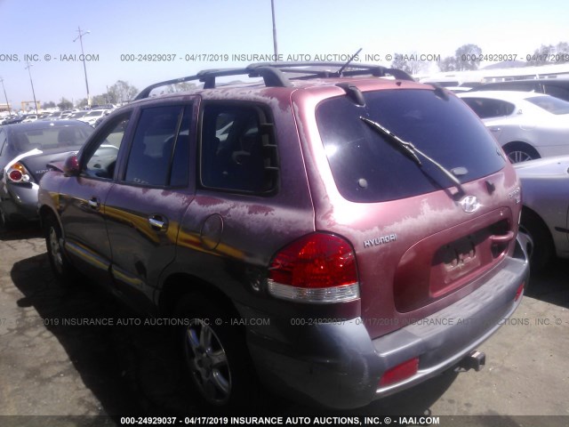 KM8SC13E15U975275 - 2005 HYUNDAI SANTA FE GLS/LX BURGUNDY photo 3