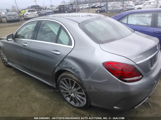 55SWF4KB2FU018443 - 2015 MERCEDES-BENZ C 300 4MATIC GRAY photo 3