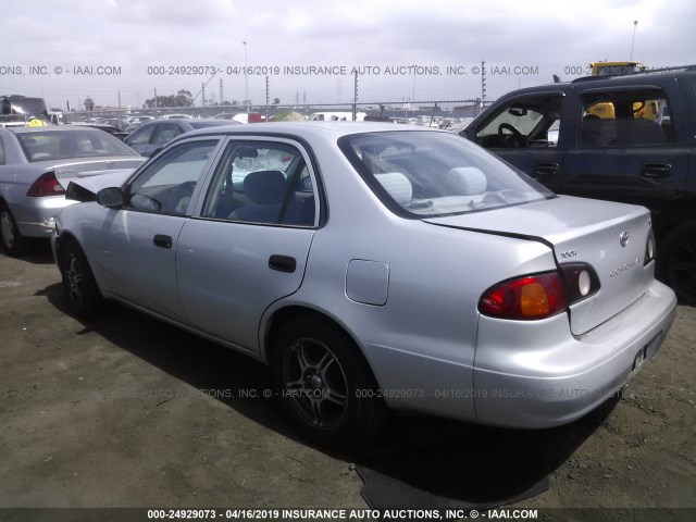 1NXBR12E41Z525274 - 2001 TOYOTA COROLLA CE/LE/S SILVER photo 3