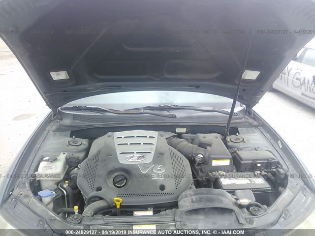 5NPEU46F06H126920 - 2006 HYUNDAI SONATA GLS/LX GREEN photo 10