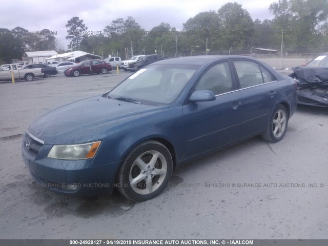 5NPEU46F06H126920 - 2006 HYUNDAI SONATA GLS/LX GREEN photo 2