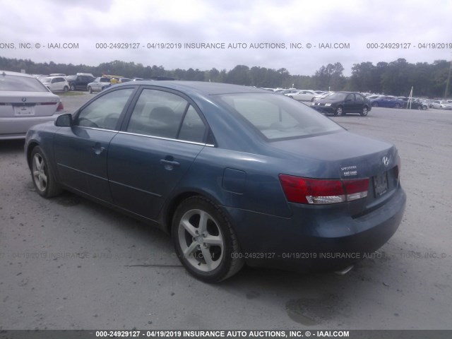 5NPEU46F06H126920 - 2006 HYUNDAI SONATA GLS/LX GREEN photo 3