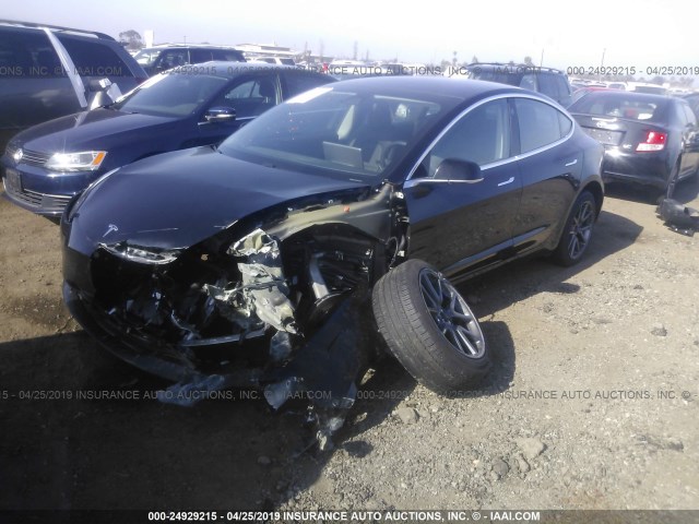 5YJ3E1EA3JF004861 - 2018 TESLA MODEL 3 BLACK photo 2