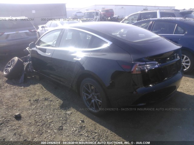 5YJ3E1EA3JF004861 - 2018 TESLA MODEL 3 BLACK photo 3