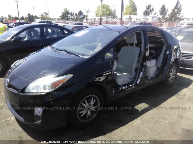 JTDKN3DU9A0035100 - 2010 TOYOTA PRIUS BLACK photo 2