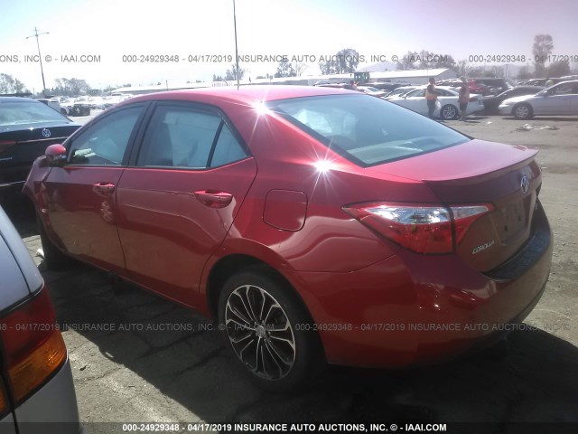 5YFBURHE7FP333246 - 2015 TOYOTA COROLLA L/LE/LE PLS/PRM/S/S PLS RED photo 3