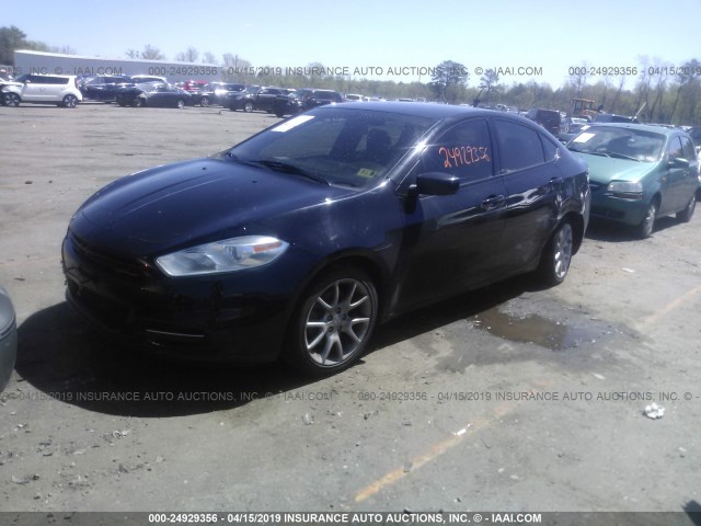 1C3CDFBAXDD100748 - 2013 DODGE DART SXT BLACK photo 2