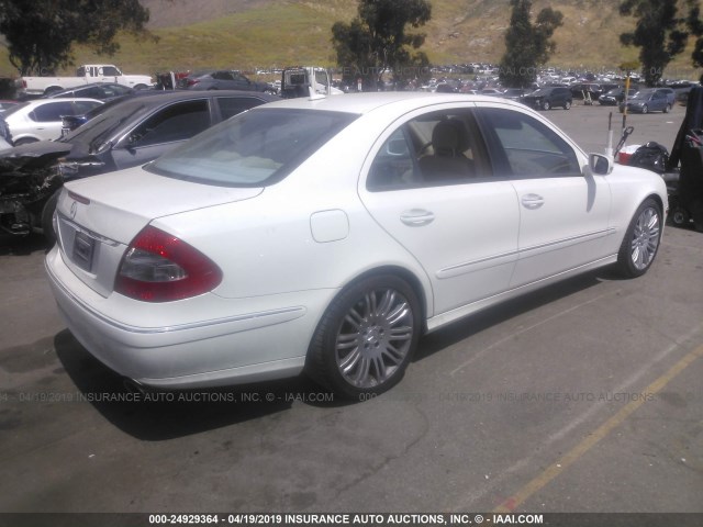 WDBUF56X37B135861 - 2007 MERCEDES-BENZ E 350 WHITE photo 4