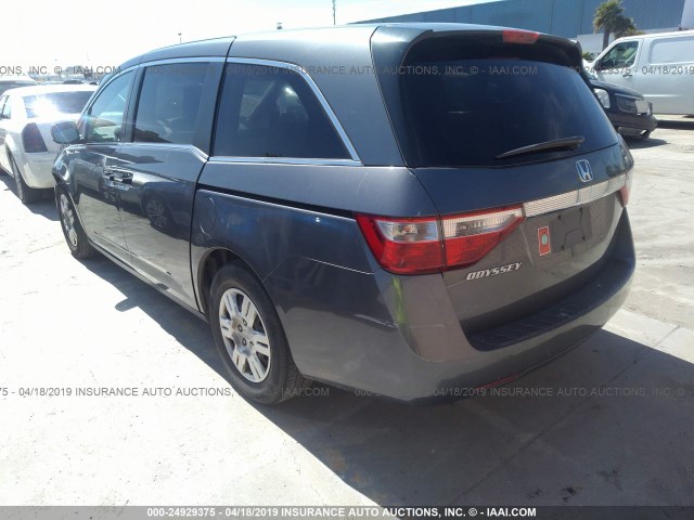 5FNRL5H28CB019936 - 2012 HONDA ODYSSEY LX GRAY photo 3