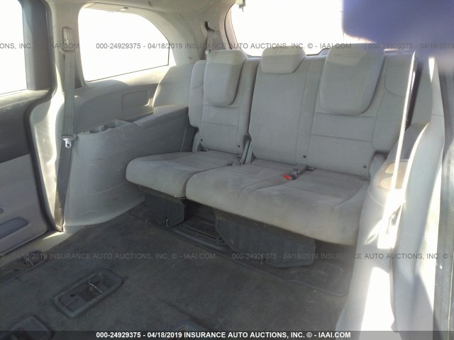 5FNRL5H28CB019936 - 2012 HONDA ODYSSEY LX GRAY photo 8