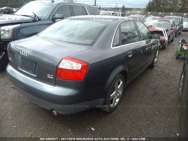 WAULT68E03A284460 - 2003 AUDI A4 3.0 QUATTRO GRAY photo 4