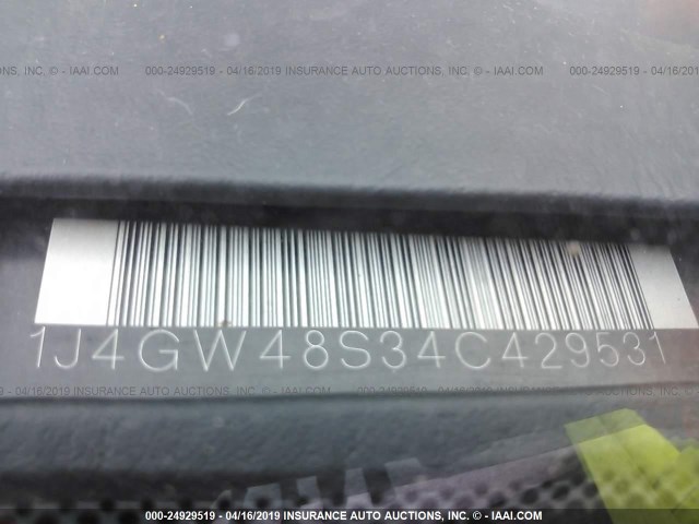 1J4GW48S34C429531 - 2004 JEEP GRAND CHEROKEE LAREDO/COLUMBIA/FREEDOM 蓝色 照片 9
