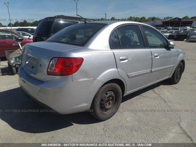 KNADH4A36A6651400 - 2010 KIA RIO LX/SX SILVER photo 4