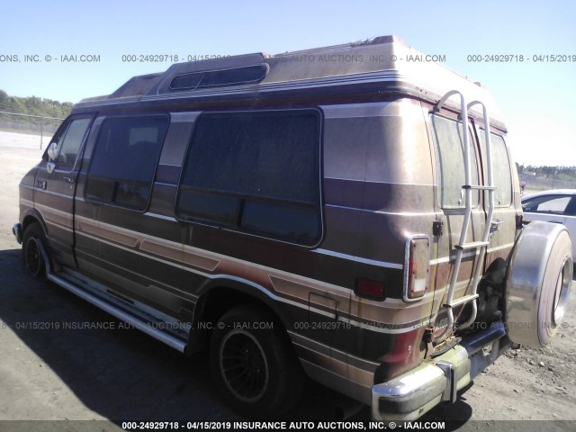 2B6HB21Y0LK768758 - 1990 DODGE RAM VAN B250 MAROON photo 3