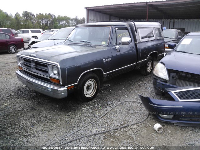 1B7FD04X3JS706133 - 1988 DODGE D-SERIES D100 GRAY photo 2