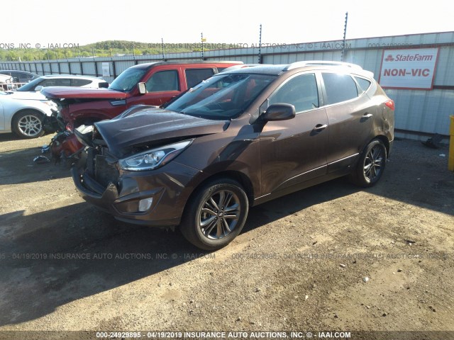 KM8JU3AG1EU864945 - 2014 HYUNDAI Tucson GLS/LIMITED/SE BROWN photo 2