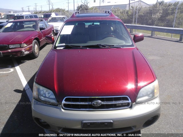 4S3BH896427641783 - 2002 SUBARU LEGACY OUTBACK H6 3.0 VDC RED photo 6