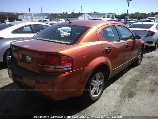 1B3LC56J18N160177 - 2008 DODGE AVENGER SXT ORANGE photo 4