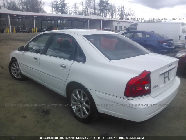 YV1TH59H841348862 - 2004 VOLVO S80 2.5T WHITE photo 3