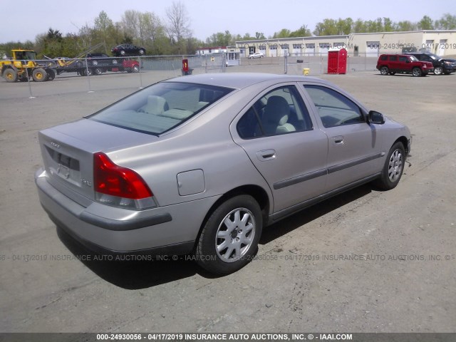 YV1RS61R912057203 - 2001 VOLVO S60 GRAY photo 4