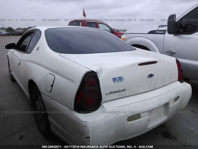 2G1WW12E659202662 - 2005 CHEVROLET MONTE CARLO LS თეთრი ფოტო 3