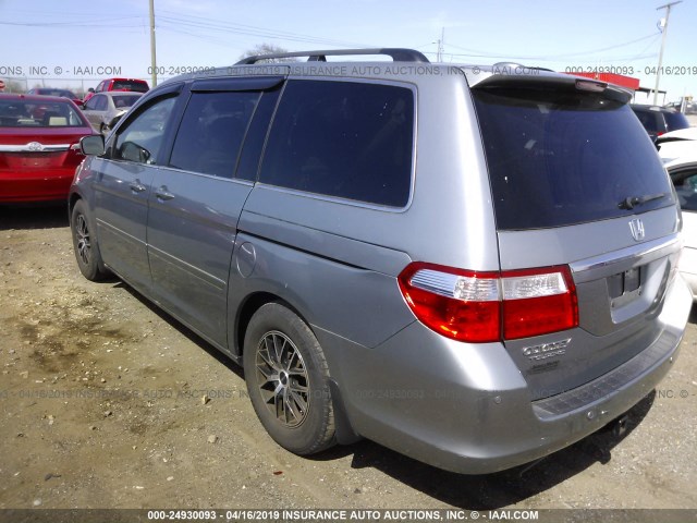 5FNRL38817B098297 - 2007 HONDA ODYSSEY TOURING BLUE photo 3