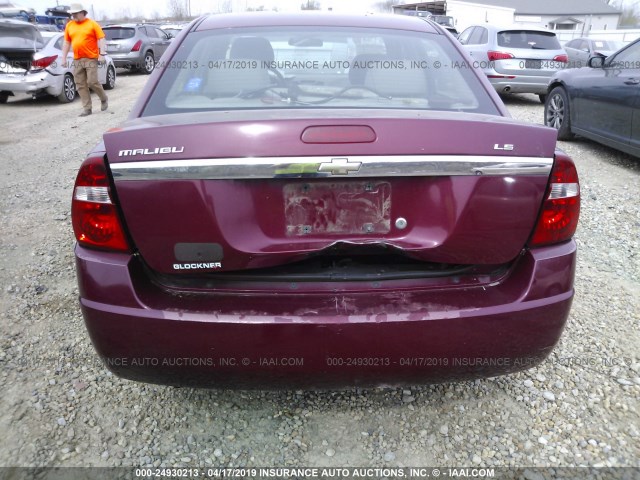 1G1ZS58F27F228539 - 2007 CHEVROLET MALIBU LS RED photo 6