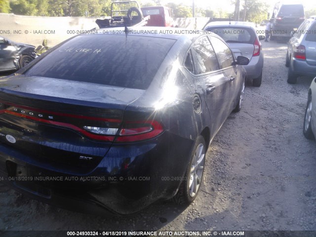 1C3CDFBA9DD314484 - 2013 DODGE DART SXT BLUE photo 4