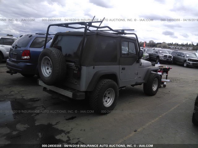 1J4FA29P3YP760620 - 2000 JEEP WRANGLER / TJ SE GRAY photo 4