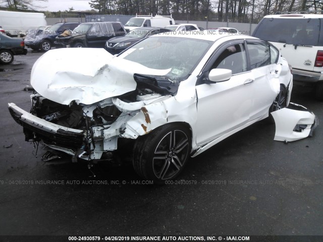 1HGCR2F56GA117573 - 2016 HONDA ACCORD SPORT WHITE photo 2