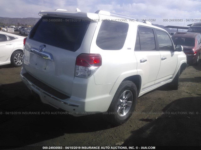 JTEBU5JR2D5147366 - 2013 TOYOTA 4RUNNER SR5/LIMITED/TRAIL WHITE photo 4