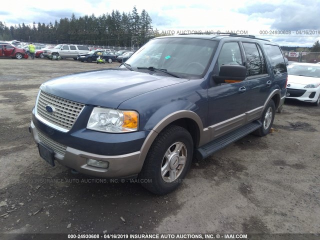 1FMPU18L53LA35932 - 2003 FORD EXPEDITION EDDIE BAUER BLUE photo 2