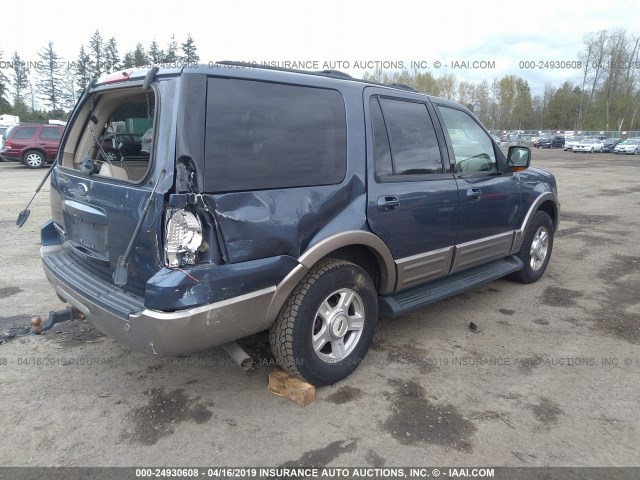 1FMPU18L53LA35932 - 2003 FORD EXPEDITION EDDIE BAUER BLUE photo 4