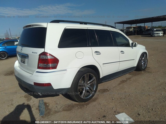 4JGBF71E57A219434 - 2007 MERCEDES-BENZ GL 450 4MATIC WHITE photo 4