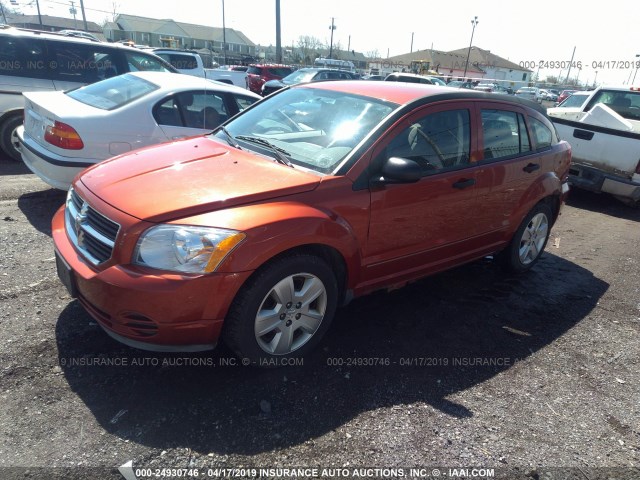 1B3HB48B27D407705 - 2007 DODGE CALIBER SXT ORANGE photo 2