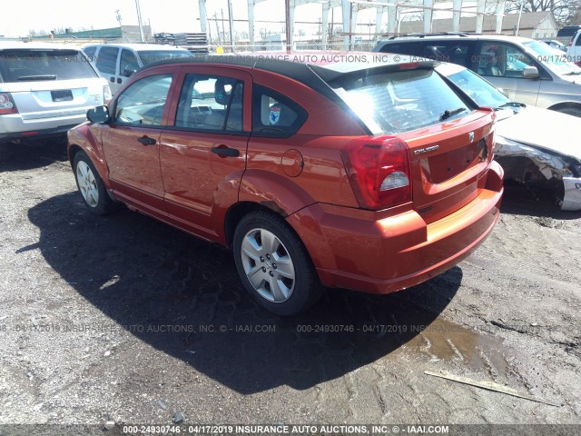 1B3HB48B27D407705 - 2007 DODGE CALIBER SXT ORANGE photo 3