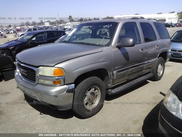 1GKEC13T91R190858 - 2001 GMC YUKON GRAY photo 2