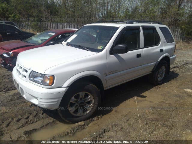 4S2CK58W514310060 - 2001 ISUZU RODEO S/LS/LSE WHITE photo 2