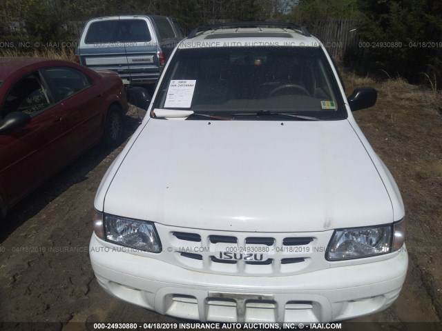 4S2CK58W514310060 - 2001 ISUZU RODEO S/LS/LSE WHITE photo 6