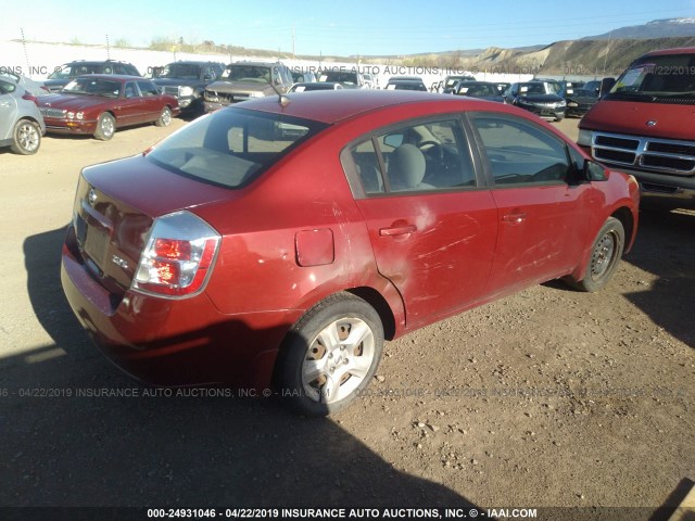 3N1AB61E07L603123 - 2007 NISSAN SENTRA 2.0/2.0S/2.0SL RED photo 4