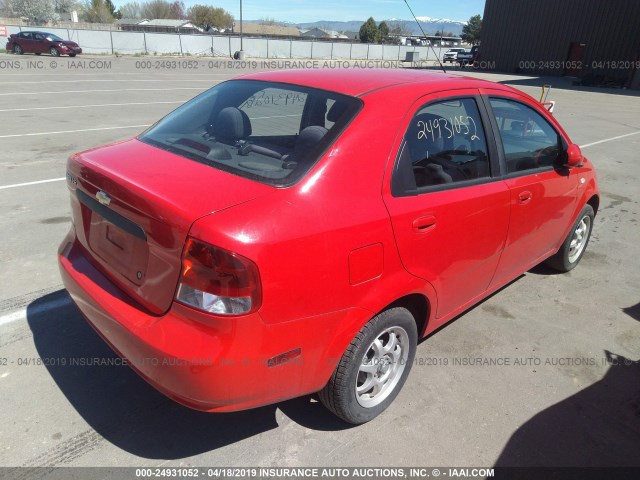 KL1TD56646B562174 - 2006 CHEVROLET AVEO LS RED photo 4