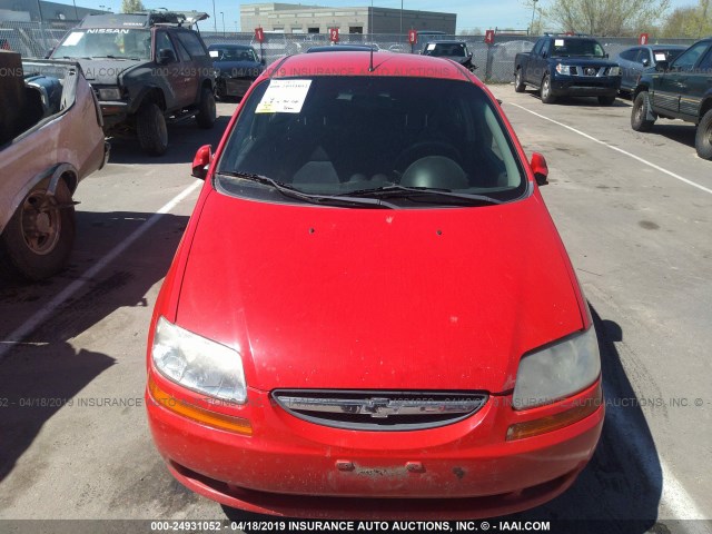 KL1TD56646B562174 - 2006 CHEVROLET AVEO LS RED photo 6