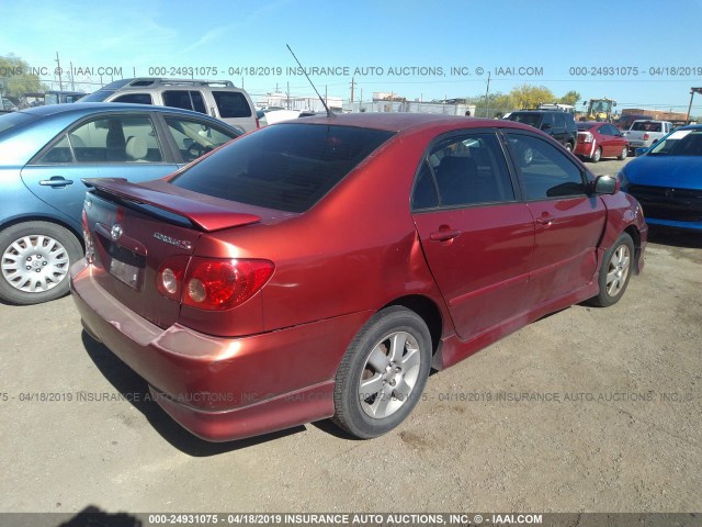 1NXBR32E68Z975711 - 2008 TOYOTA COROLLA CE/LE/S RED photo 4