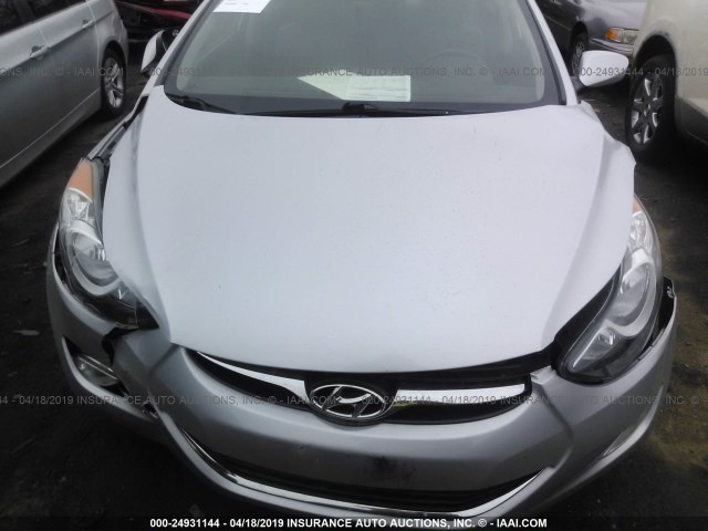 5NPDH4AE2CH081084 - 2012 HYUNDAI ELANTRA GLS/LIMITED SILVER photo 6