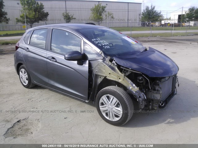 3HGGK5H4XKM701434 - 2019 HONDA FIT LX GRAY photo 1