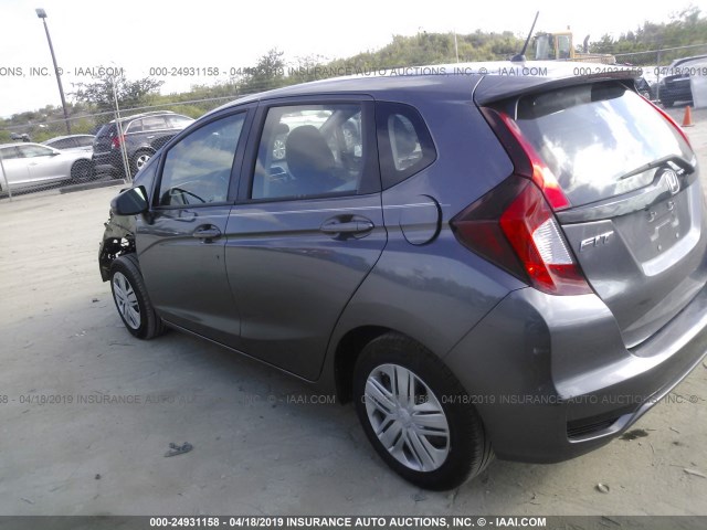 3HGGK5H4XKM701434 - 2019 HONDA FIT LX GRAY photo 3