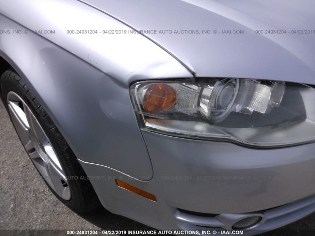 WAUAF78E97A118772 - 2007 AUDI A4 2/TURBO SILVER photo 6