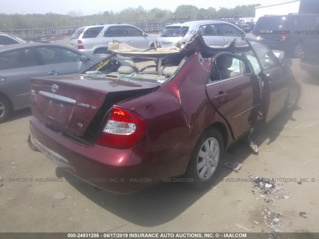 4T1BF30K23U059313 - 2003 TOYOTA CAMRY LE/XLE/SE MAROON photo 4