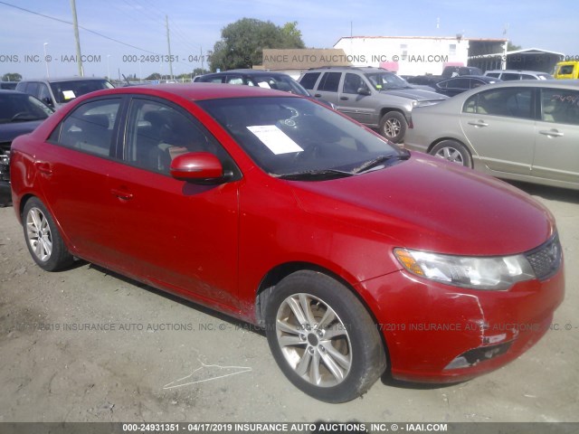 KNAFU4A24D5718260 - 2013 KIA FORTE EX RED photo 1